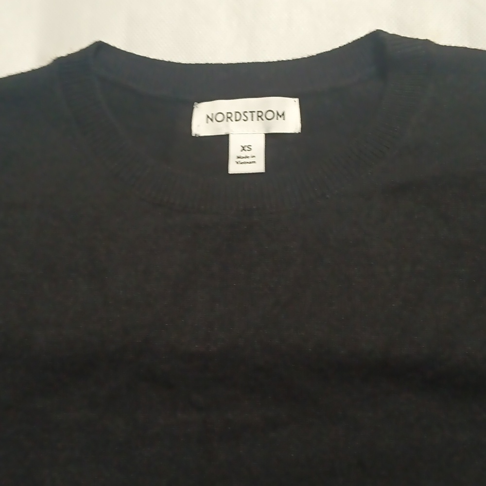 Nordstrom Black Slim Fit Short Sleeve Sweater - Picture 4 of 8